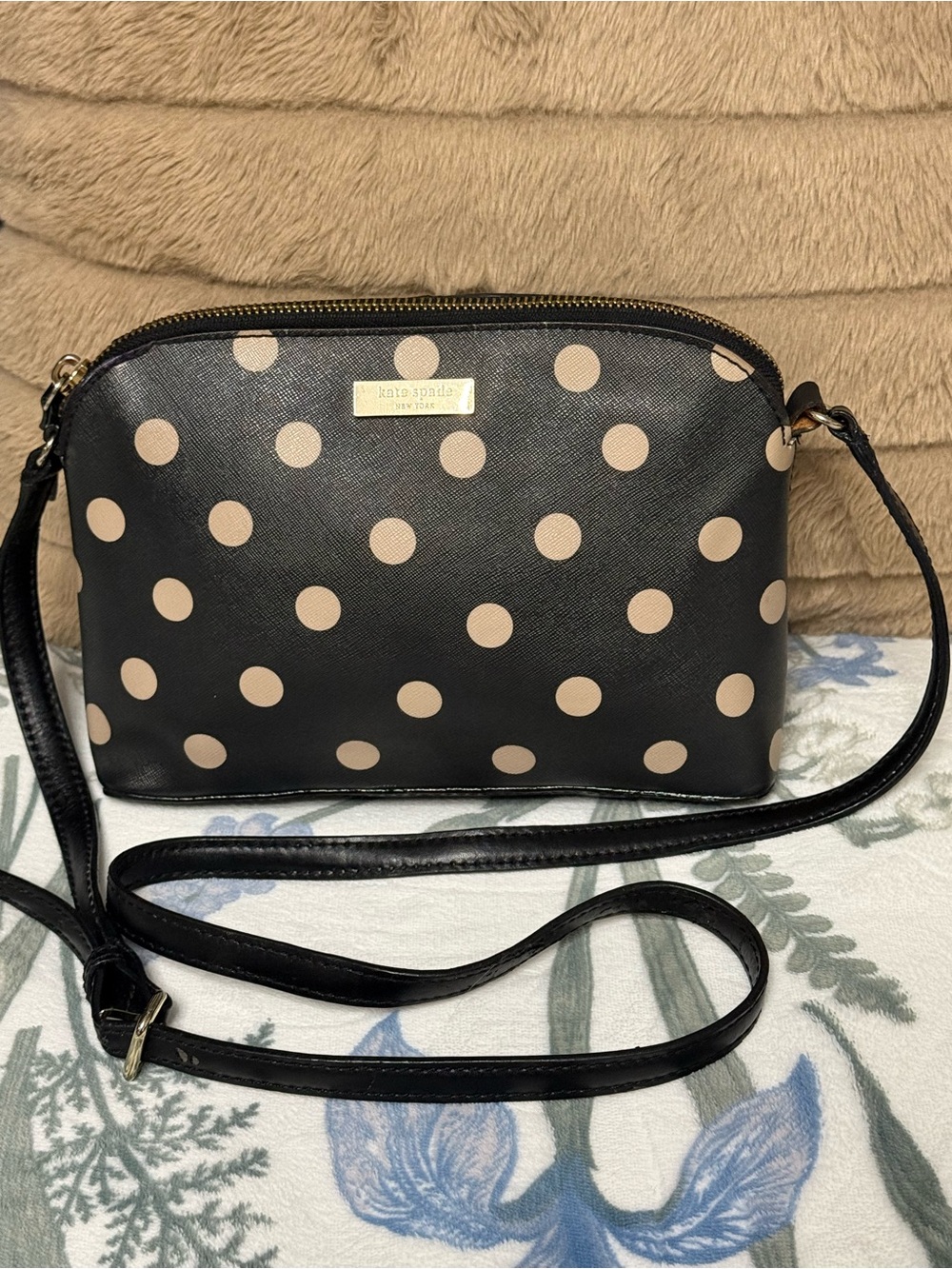Kate Spade Saffiano Leather Polka Dot Dome Crossbody Bag